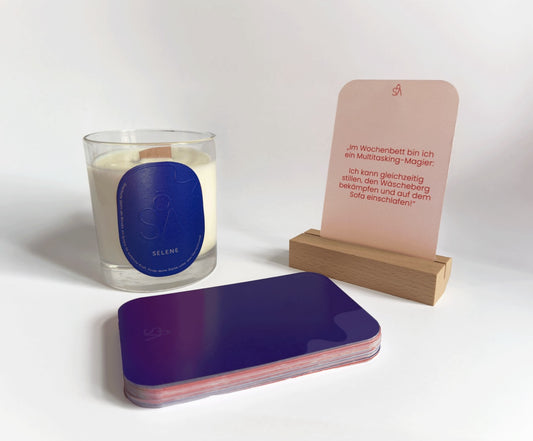 SELENE Kerze + Wochenbett Karten